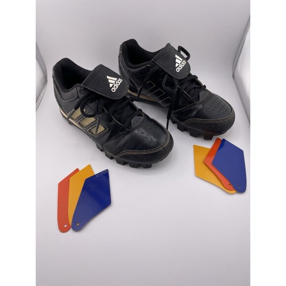 Adidas Baseball Cleats Youth Size 1 Black Change Up MD 2 K Color Inserts - Picture 6 of 9